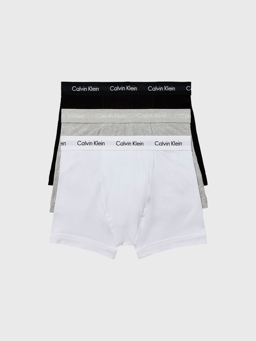 Мужские трусы боксеры транки Calvin Klein Cotton Stretch 3 Pack Black / White / Grey