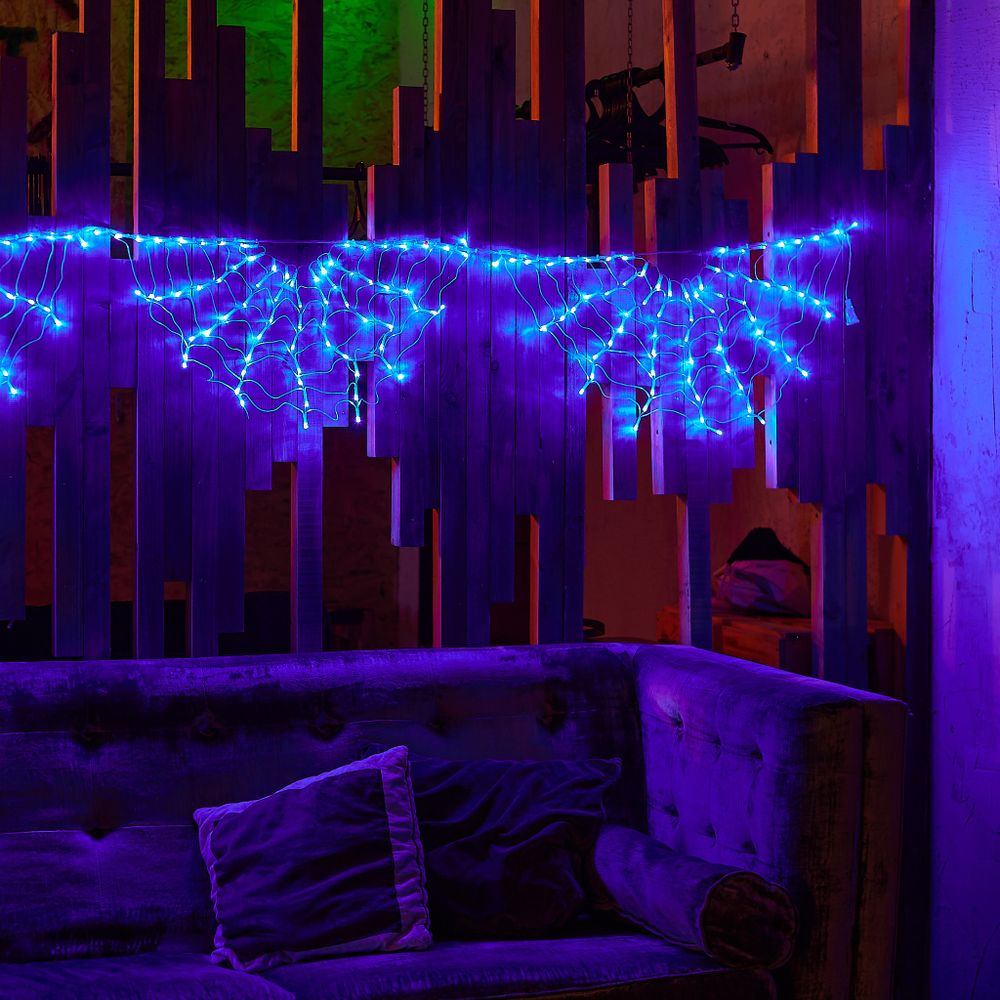 ULD-E3104-288-DTK BLUE IP20 RAINBOW-1 Занавес светодиодный фигурный Радуга-1. 3.1х0.4м. 4 подвеса. 288 светодиодов. Синий свет. Провод прозрачный. TM Uniel.