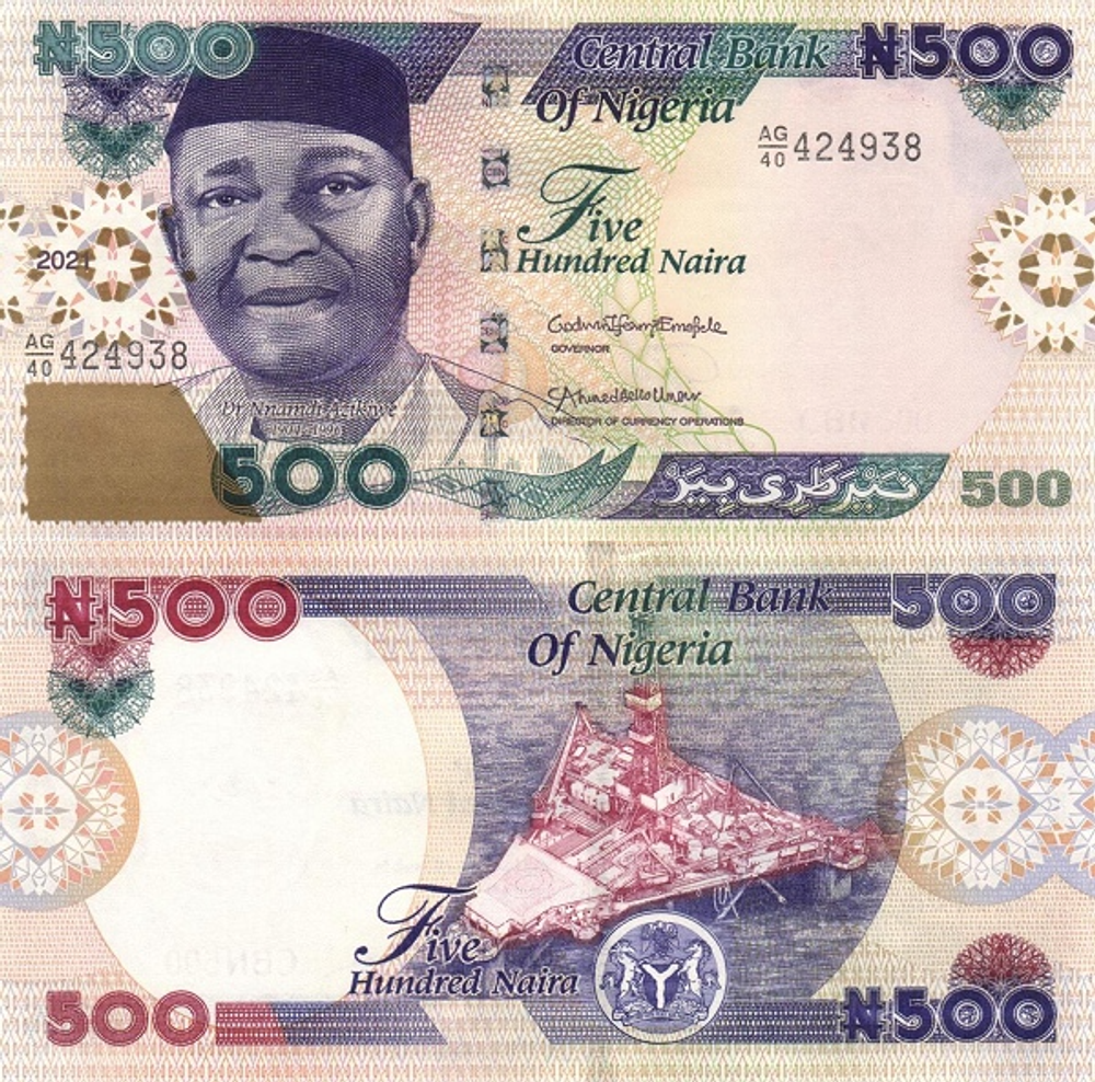 Нигерия 500 найра 2001-2022 Доктор Ннамди Азикиве UNC