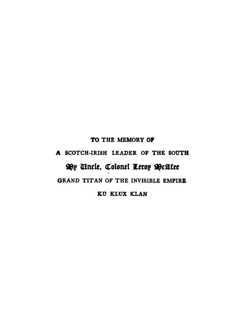 The clansman. An historical romance of the Ku Klux Klan | Thomas Dixon