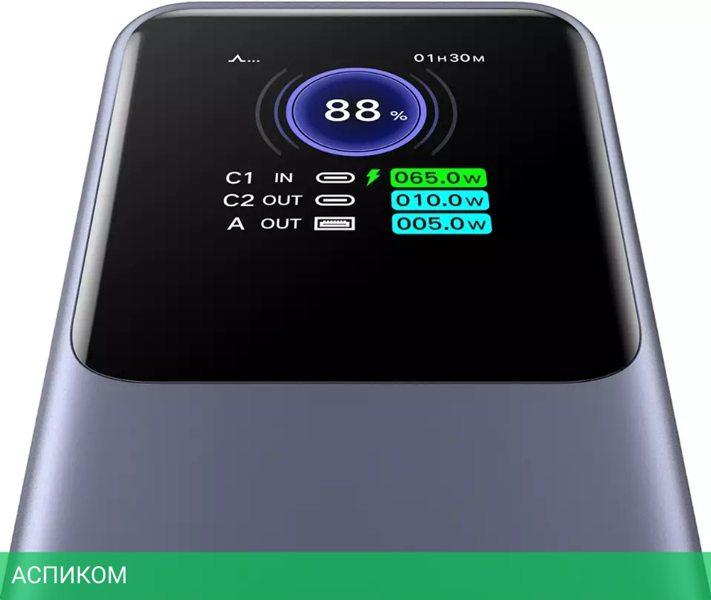 Портативное зарядное устройство Ugreen PB722 Space Gray (35525B)