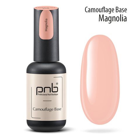 Camouflage rubber base PNB, Magnolia, peach 8 ml/Камуфлирующая база магнолия, персиковый, 8 мл