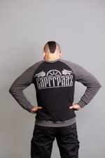 Свитшот Варгградъ мужской чёрно-серый «Железный Ливень» без начёса