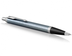 Шариковая ручка Parker IM Metal Light Blue Grey CT стержень: M, цвет чернил: blue, в подарочной упаковке.