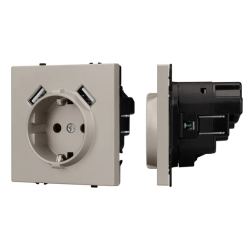 Механизм розетки с USB зарядкой SCT-NOBE-MUAA-SFPL-CA (230V, 16A) (Arlight, -) 059442