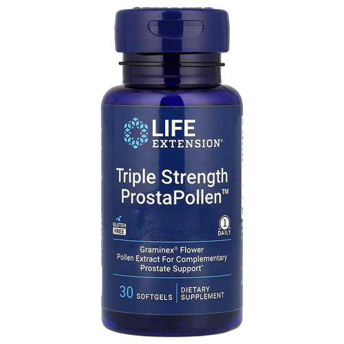 Life Extension, ProstaPollen™, тройная сила действия, 30 капсул (378 мг в 1 капсуле)