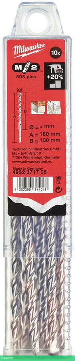 Бур Milwaukee SDS+ M2 6x160 10шт/уп (4932371705)