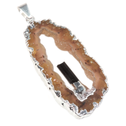 Кулон "Жеода" агат, турмалин шерл асс.