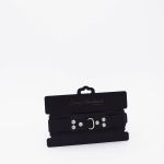 Черный ошейник из высококачественной натуральной кожи