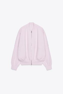 ZARA БОМБЕР INTERLOCK, РОЗОВЫЙ