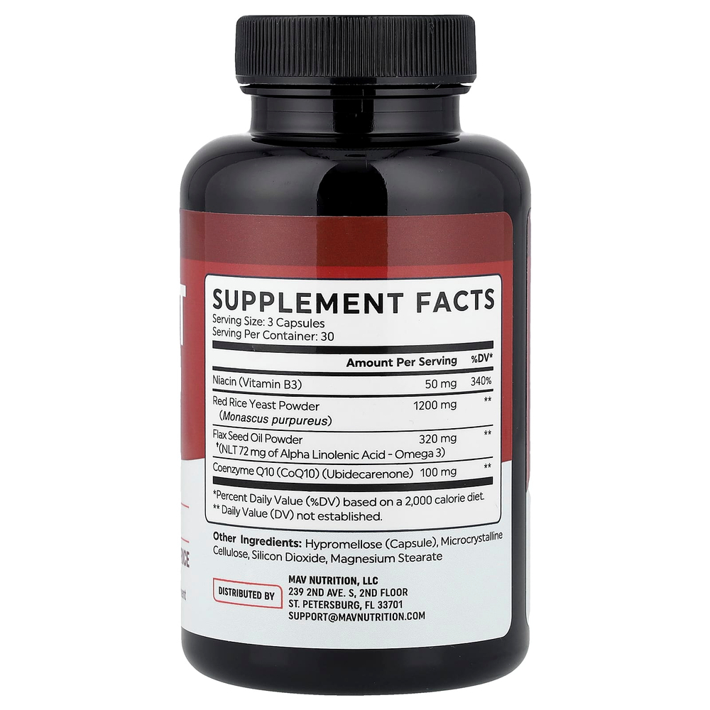 MAV Nutrition, добавка для поддержки здоровья сердца, 90 капсул