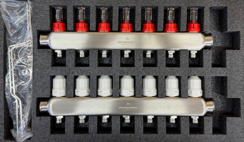 Коллекторная группа из нержавеющей стали с расходомерами (без евроконуса) 7 вых. Ecosystem