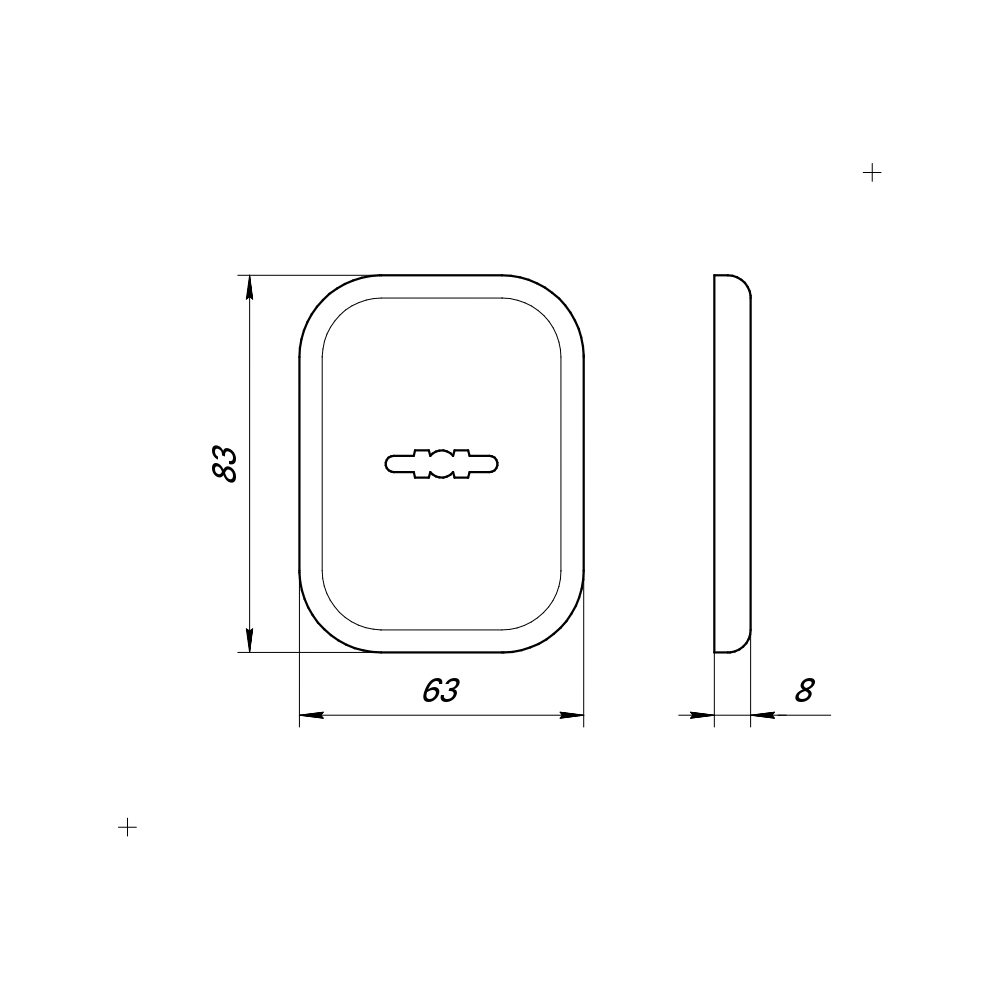Накладка на сувальдный замок ESC.S.XL/K.486 BL (SC 486-S SQ XL) со шторкой черный (1шт.)
