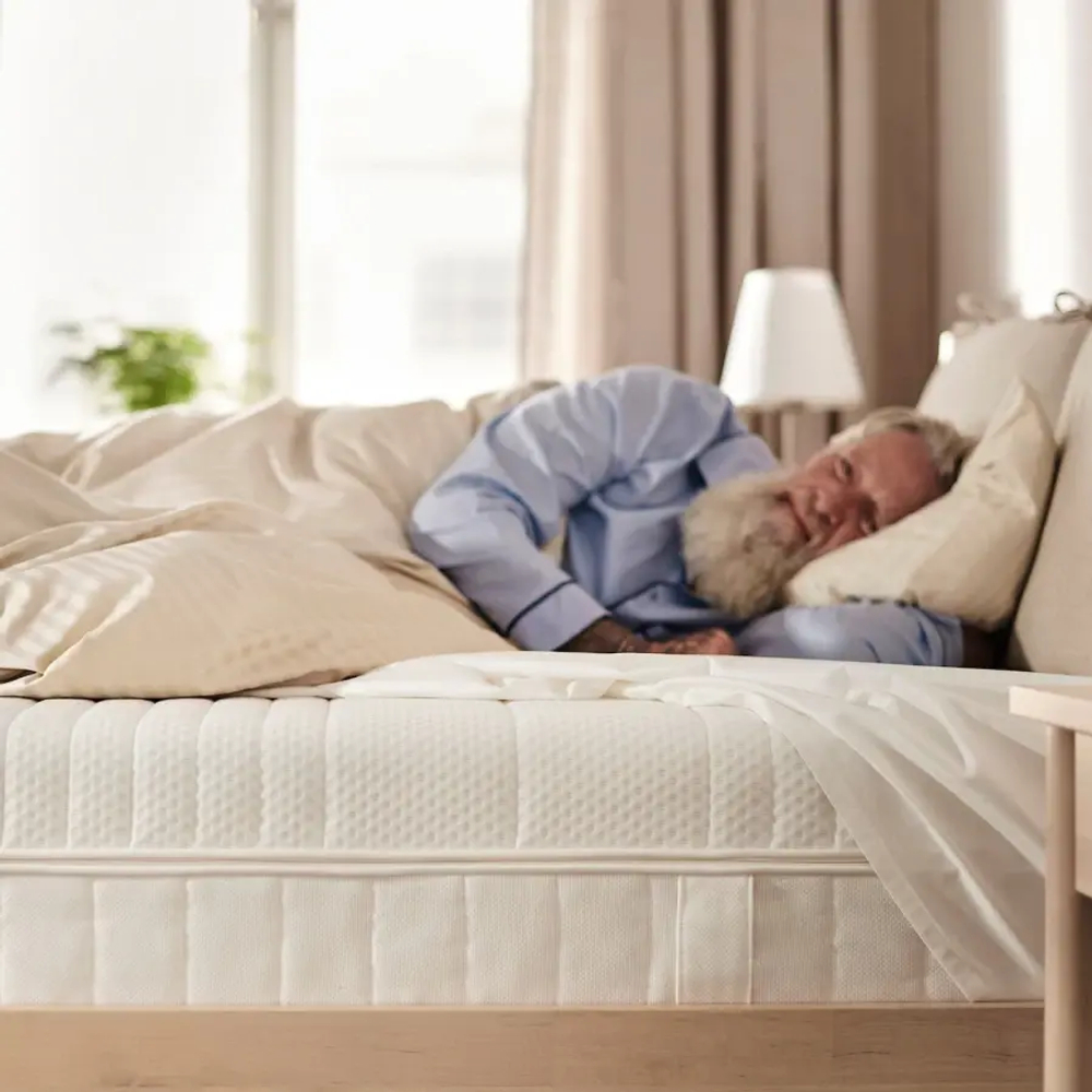 Матрас для двуспальной кровати - ÅNNELAND IKEA/ АННЕЛАНД ИКЕА, 140х200 см, белый