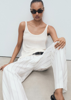 Топ изо льна с бретелями