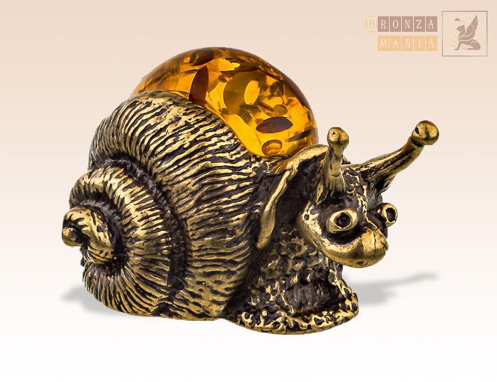 фигурка Улитка с янтарем