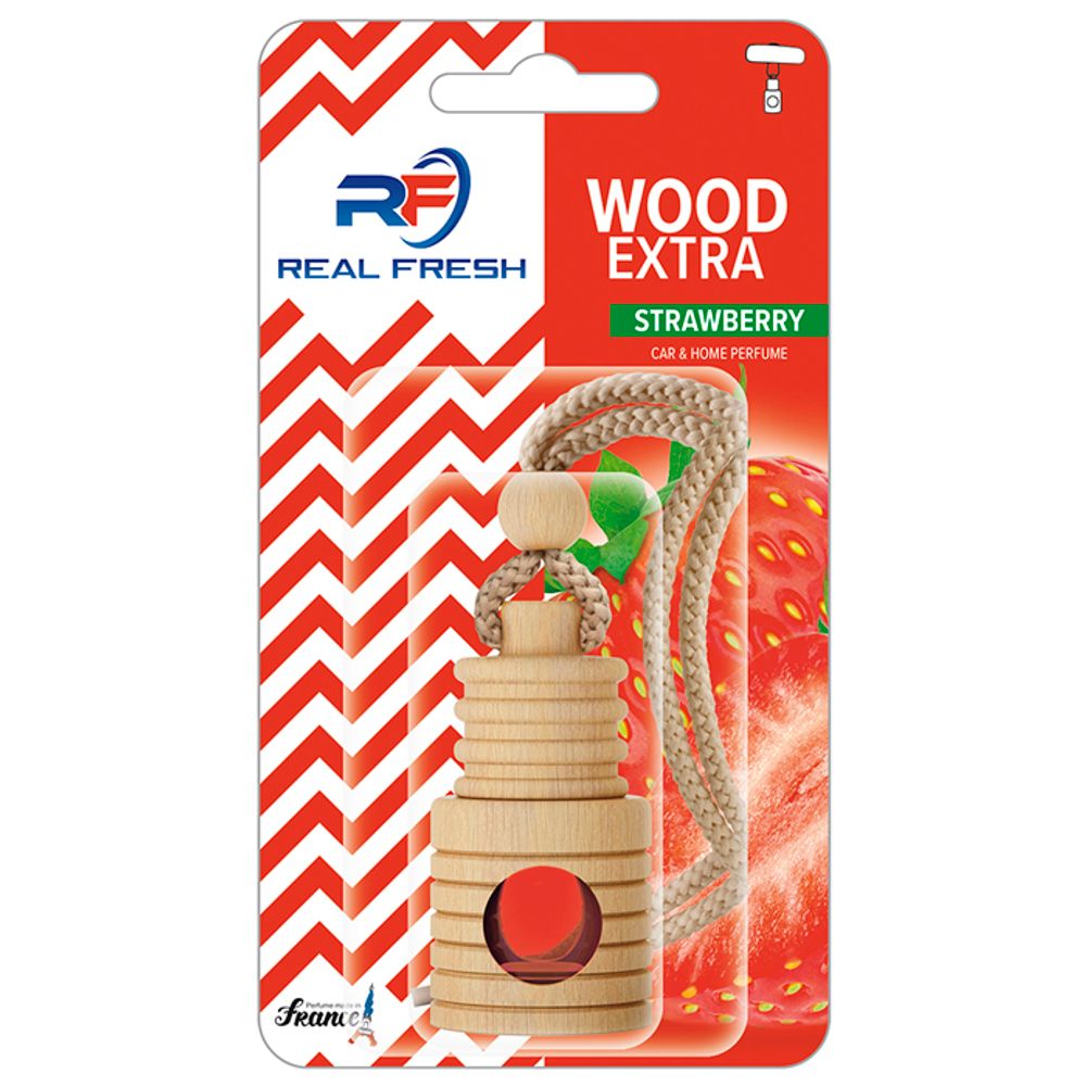 АРОМАТИЗАТОР С ПОДВЕСКОЙ REAL FRESH EXTRA WOOD STRAWBERRY 5ML