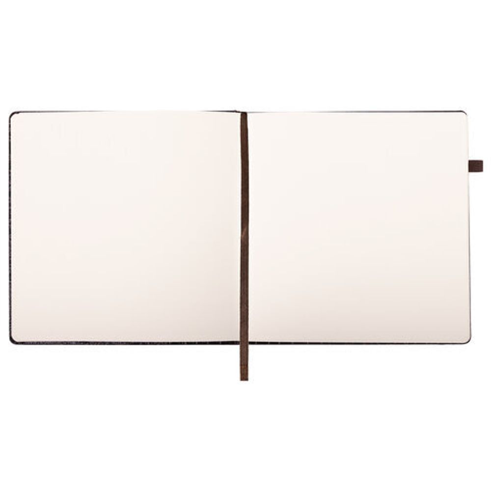 Скетчбук, слоновая кость 140 г/м2, 200х200 мм, 80 л., КОЖЗАМ, резинка, BRAUBERG ART CLASSIC, CROCO, коричневый, 116473