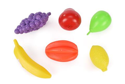 Пластмассовый игрушечный набор "Фрукты 6", упакет полиэтилен сетка
