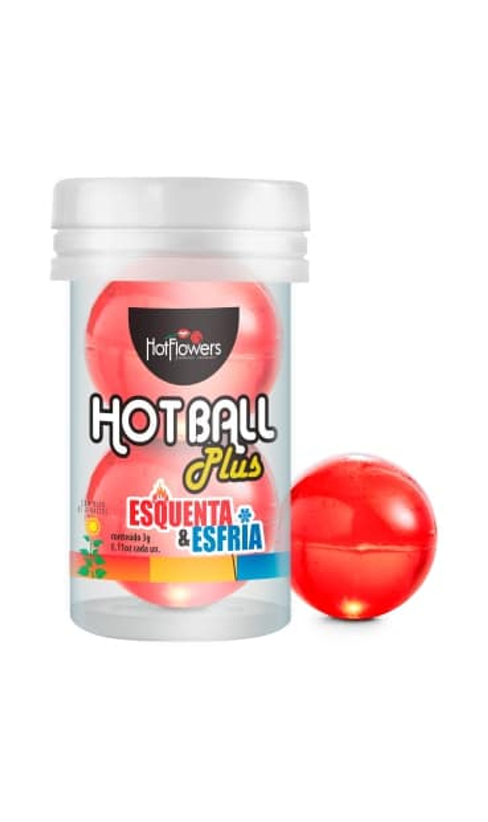 HotFlowers HOT BALL PLUS - Лубрикант на масляной основе в виде двух шариков с охлождающе-разогревающим эффектом