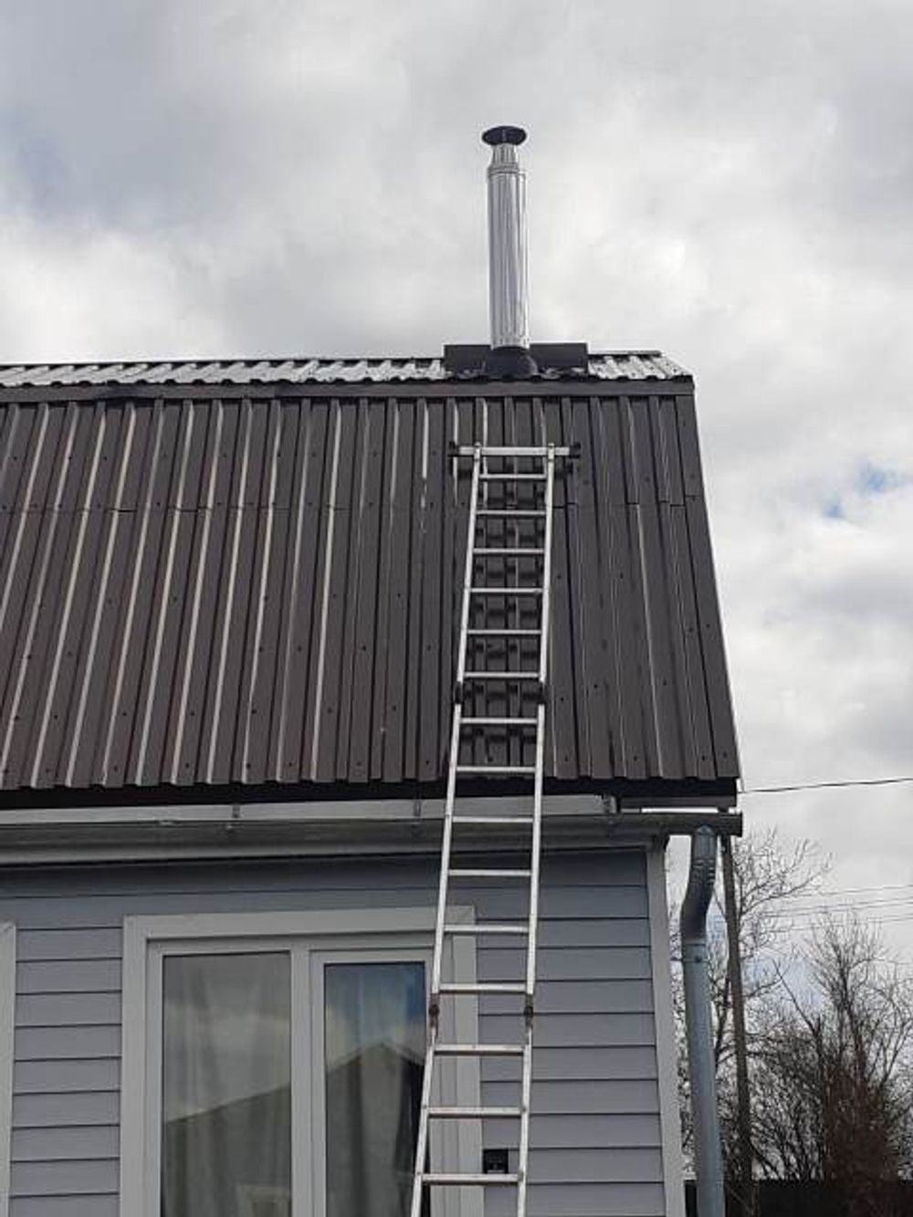 Комплект дымохода сэндвич для двухэтажного дома нерж. 1.мм