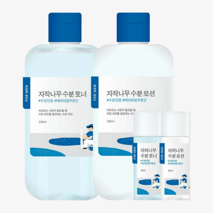 ROUND LAB  Увлажняющий мужской набор с берёзовым соком (тонер + лосьон) For Man Birch Juice Moisturizing Toner & Lotion Set 4 предмета