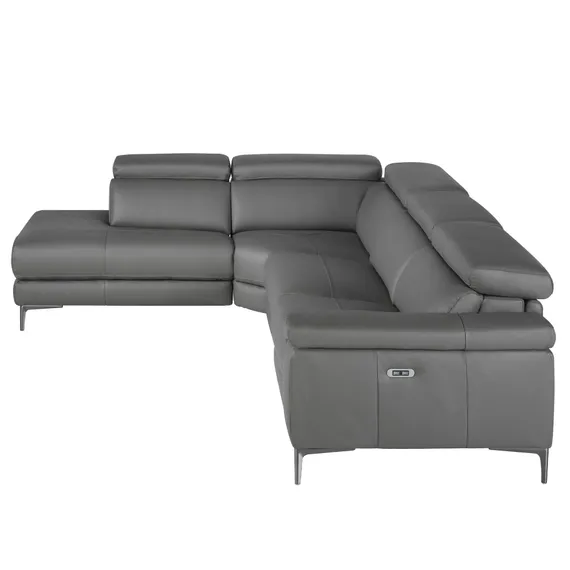 Угловой диван с реклайнером Angel Cerda 5320-L, серая кожа