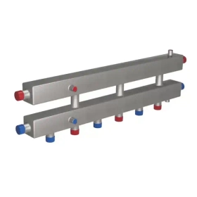 Распределительный коллектор 4 отопительных контура Rispa КМГ60-4ВН НЕРЖ.