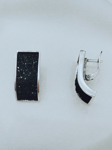 "Сан-Луис" серьги в серебряном покрытии из коллекции "Мексика" от Jenavi с английским замком