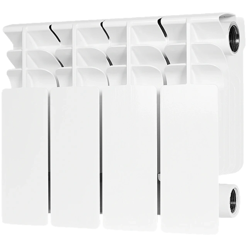 Радиатор биметаллический STOUT TITAN 200 - 4 секции (подключение боковое, цвет белый)