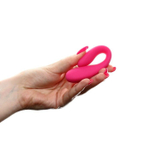 Розовый стимулятор для пар с вибропулей (Цвет: розовый)