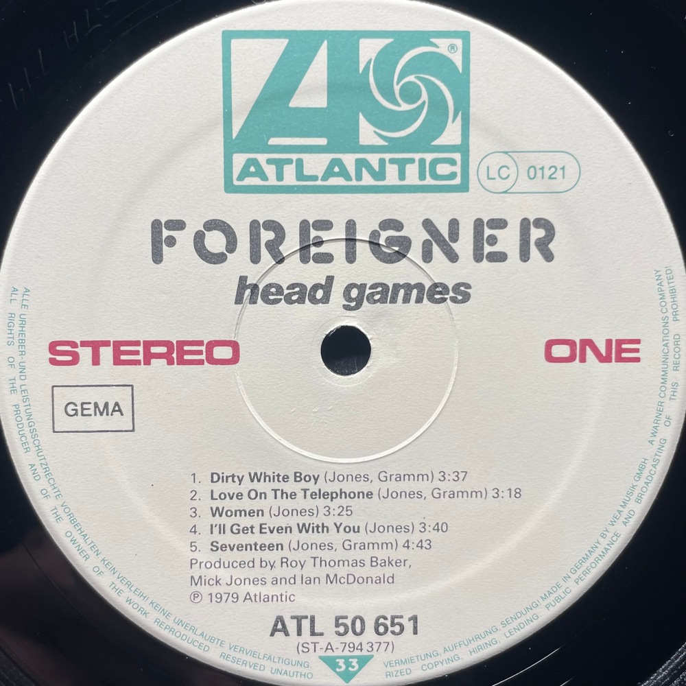 Foreigner ‎– Head Games (Германия 1981г.)