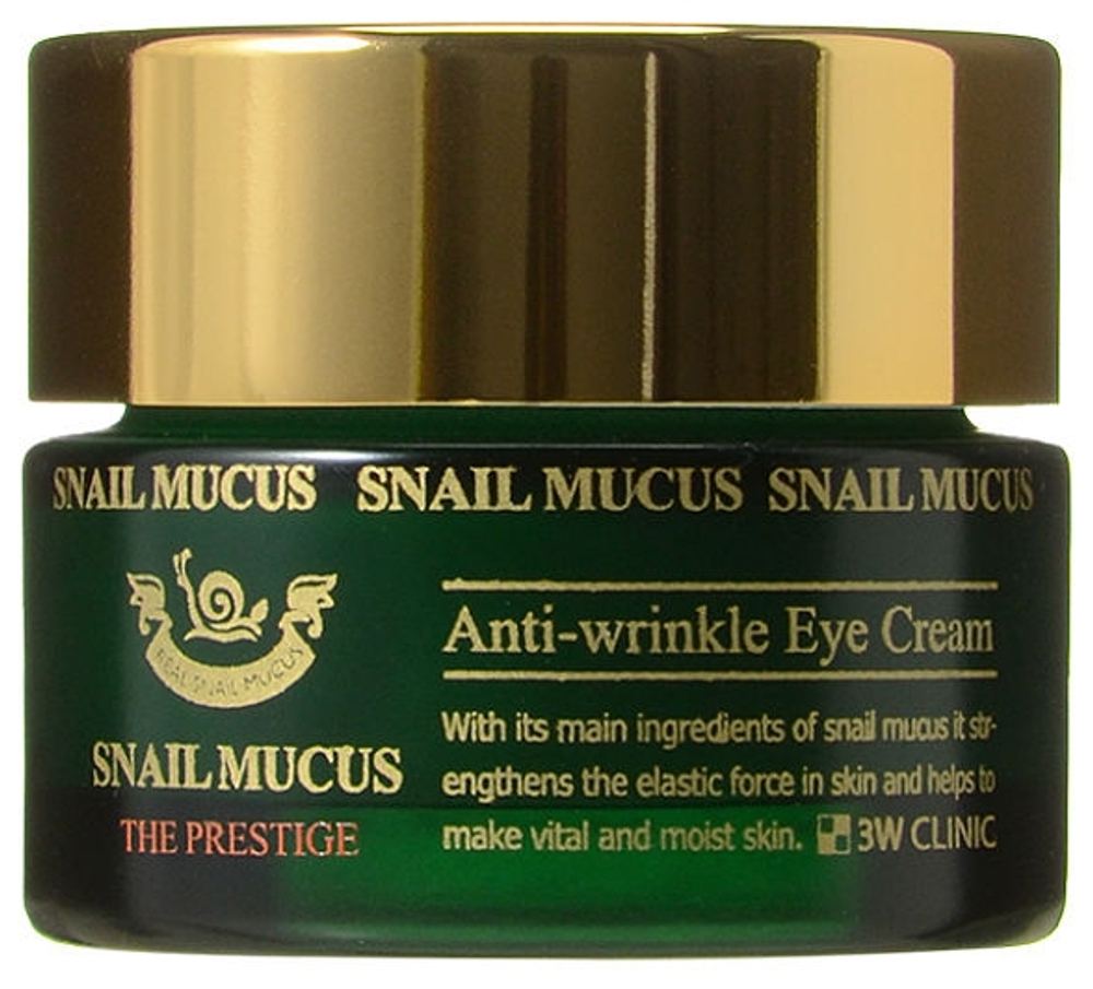 Крем для век 3W Clinic Snail Mucus Anti-Wrinkle против морщин с муцином улитки Eye Cream 30 мл