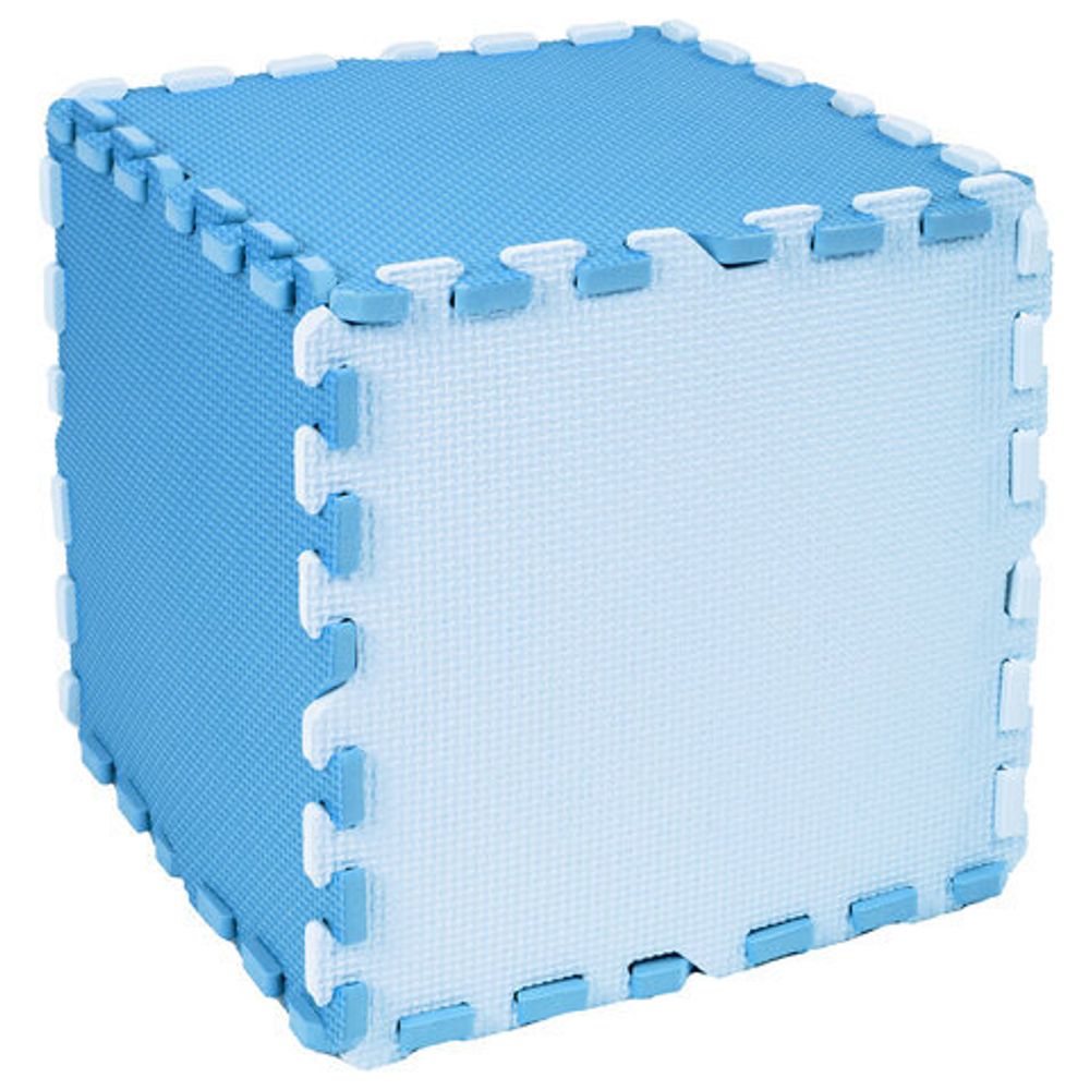 Коврик-пазл напольный 0,9х0,9 м, мягкий, синий, 9 элементов 30х30 см, толщина 1 см, ЮНЛАНДИЯ, 664662