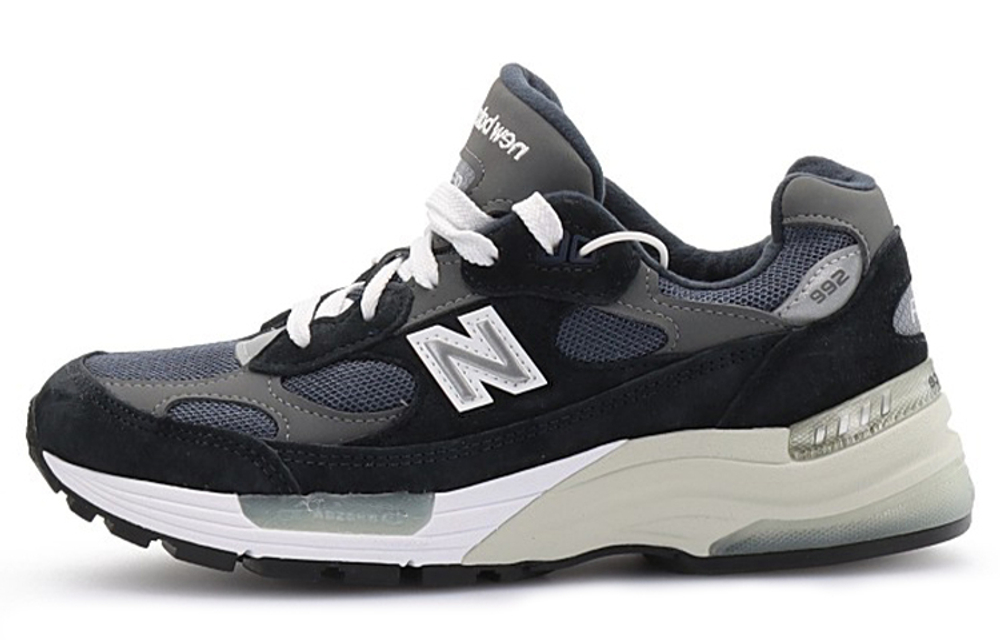 New Balance NB 992 sports comfort fabric non-slip wear-resistant low-cut casual running shoes for men and women the same navy blue