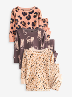 Пижама для девочки Next B42-784, 3 шт., Розовый, Светло-желтый, Коричневый