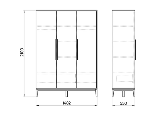 Шкаф Fjord 3-х створчатый (белый)