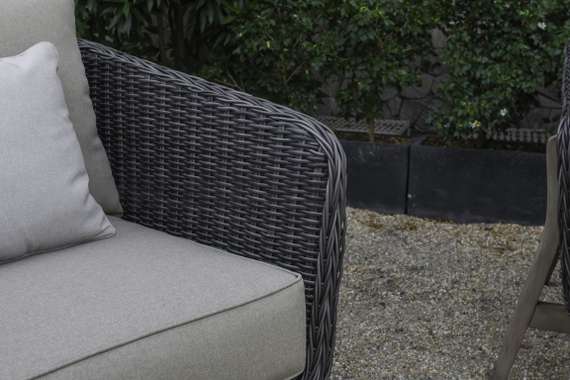 Комплект уличной мебели Jura из массива акации, алюминия и ротанга, серый, антрацит