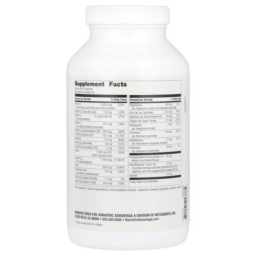 Bariatric Advantage, Ultra Multi без железа, 270 капсул