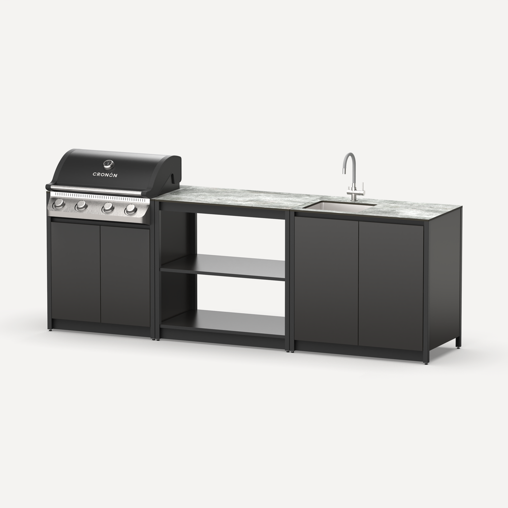 Барбекю комплекс Lounge F-105SG, 2.6 м, черный/серый каспий