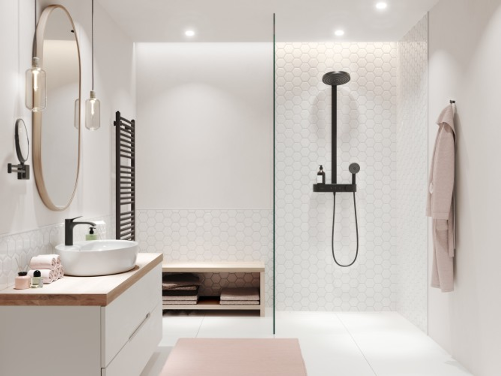 Душевая система Hansgrohe Pulsify Showerpipe 260 2jet с термостатом черный цвет