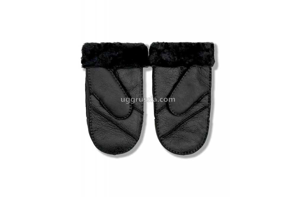 UGG Варежки Кожаные Мужские Черные
