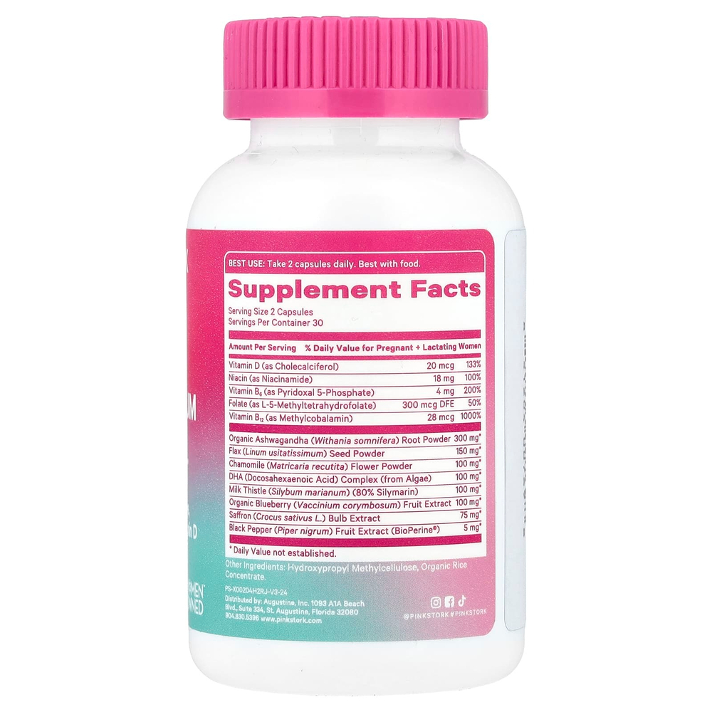 Pink Stork, Послеродовая поддержка настроения, 60 капсул