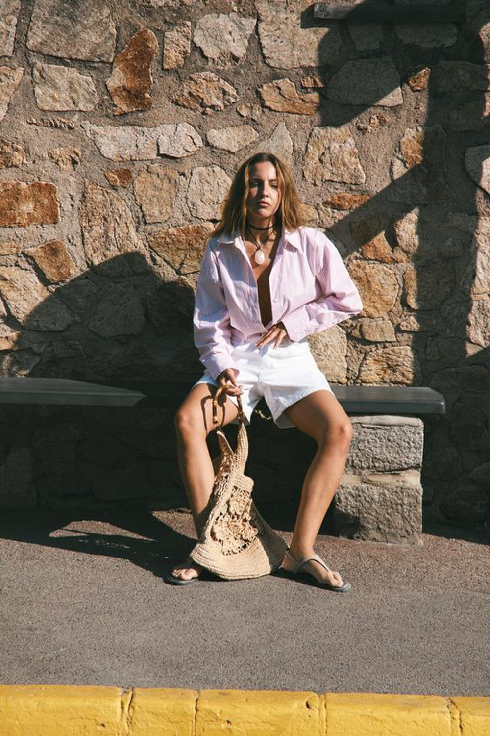 ZARА ШОРТЫ С ЗАВЫШЕННОЙ ТАЛИЕЙ Z1975 MOM FIT, БЕЛЫЙ