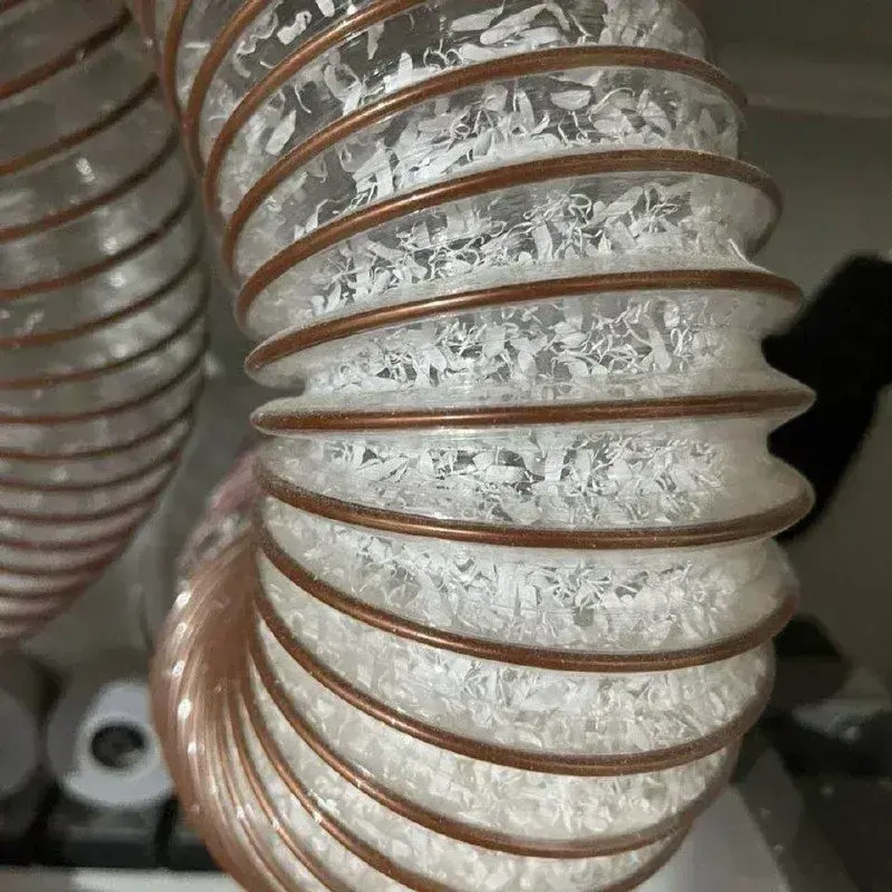 Воздуховод шланг рукав полиуретановый 80 мм армированный проволокой шланг 3 м для аспирации стружкоотсоса и вытяжки