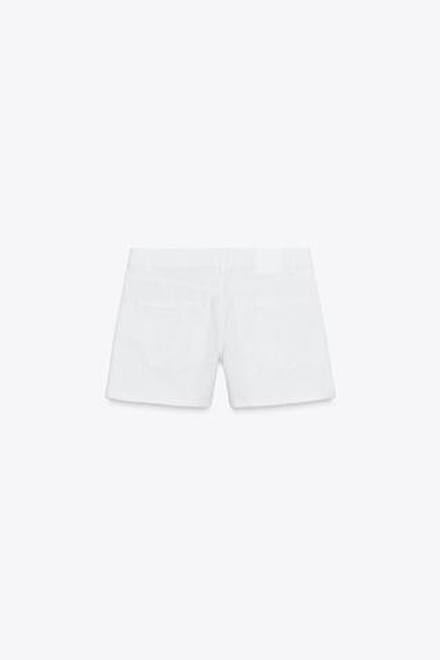 ZARA ШОРТЫ Z1975 MOM FIT СО СРЕДНЕЙ ПОСАДКОЙ, БЕЛЫЙ