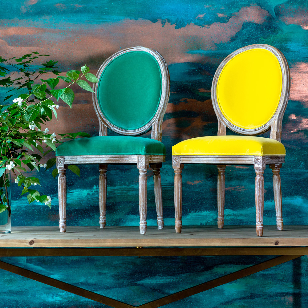 Стул Луи - Изумруд бархат лесной орех Объект мечты