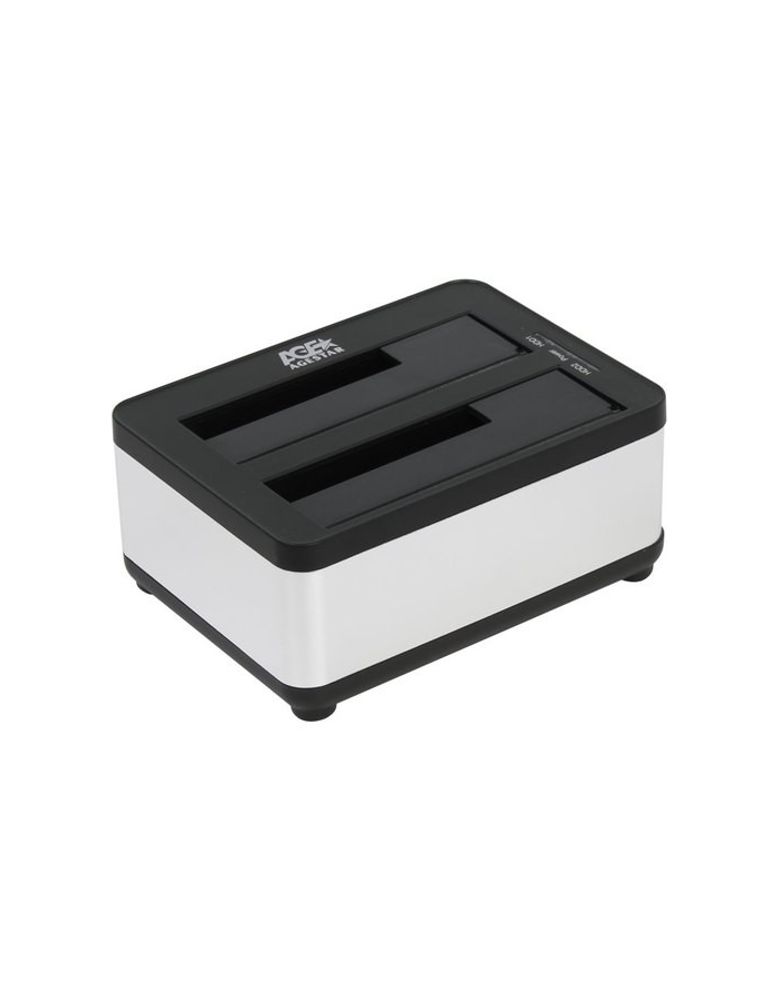 AgeStar 3UBT8 (SILVER) Док станция для HDD 2.5&quot;/3.5&quot; SATA clone, USB3.0, пластик+алюминий, серебристый,