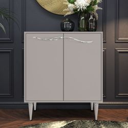 Комод Арт Колор matte Классик Сильвер с 2 полками Серый агат матовый