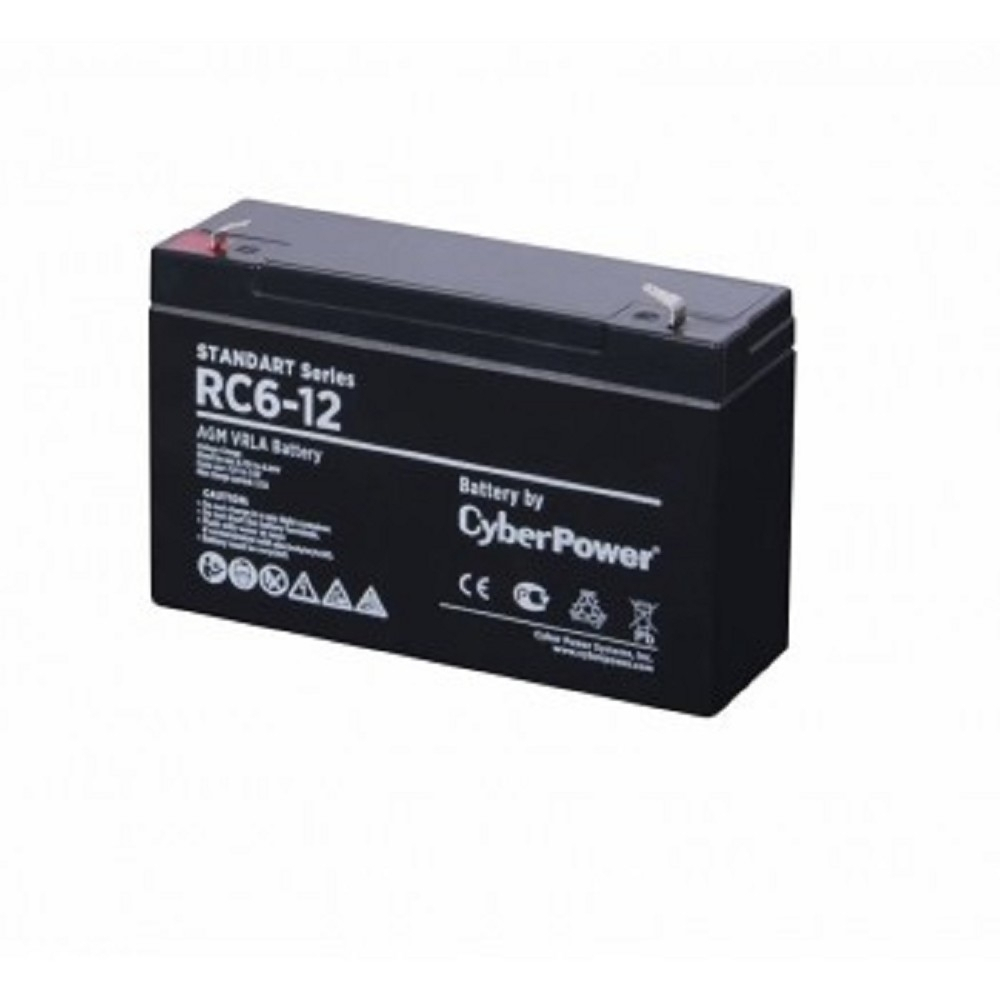 CyberPower Аккумуляторная батарея RC 6-12 6V/12Ah {клемма F1, ДхШхВ 151х50х94мм., высота с клеммами99,   вес 1,85кг., срок службы 6 лет}
